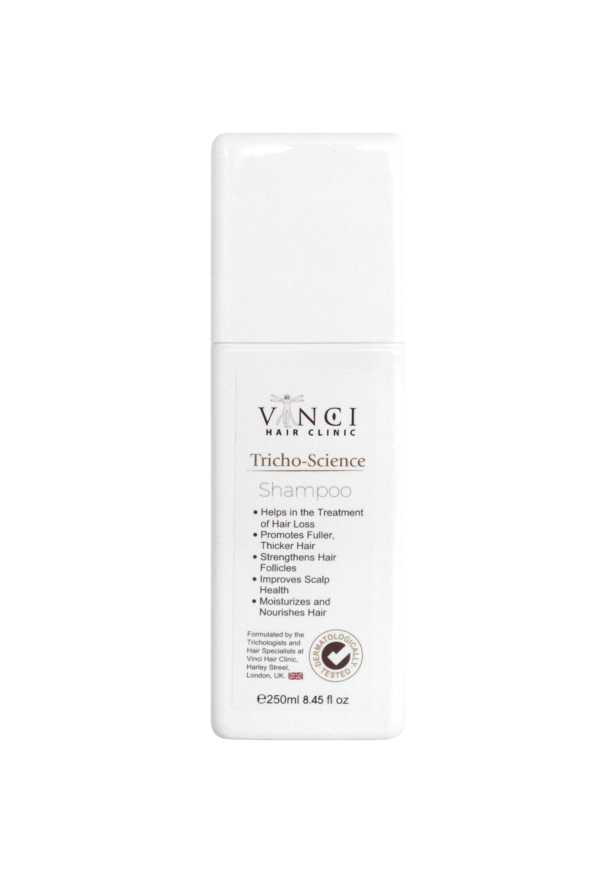 TrichoScience Shampoo: With 2% Ketoconazole to control dandruff, soothe inflammation, and reduce local DHT